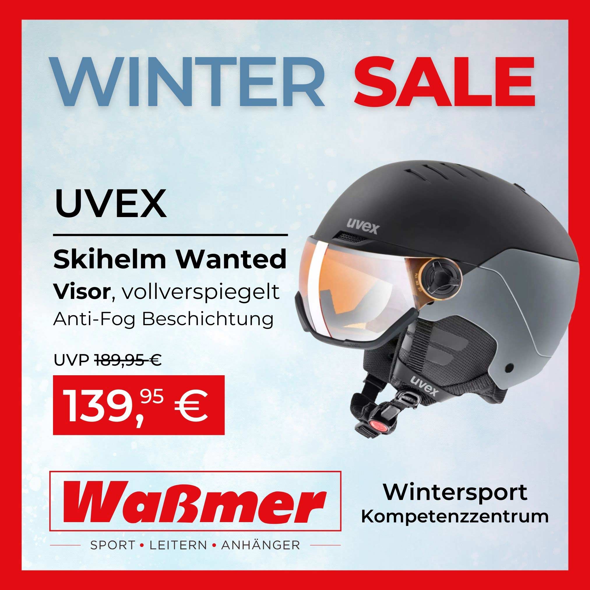 Skihelm mit Visor im Sale: UVEX WANTED VISOR