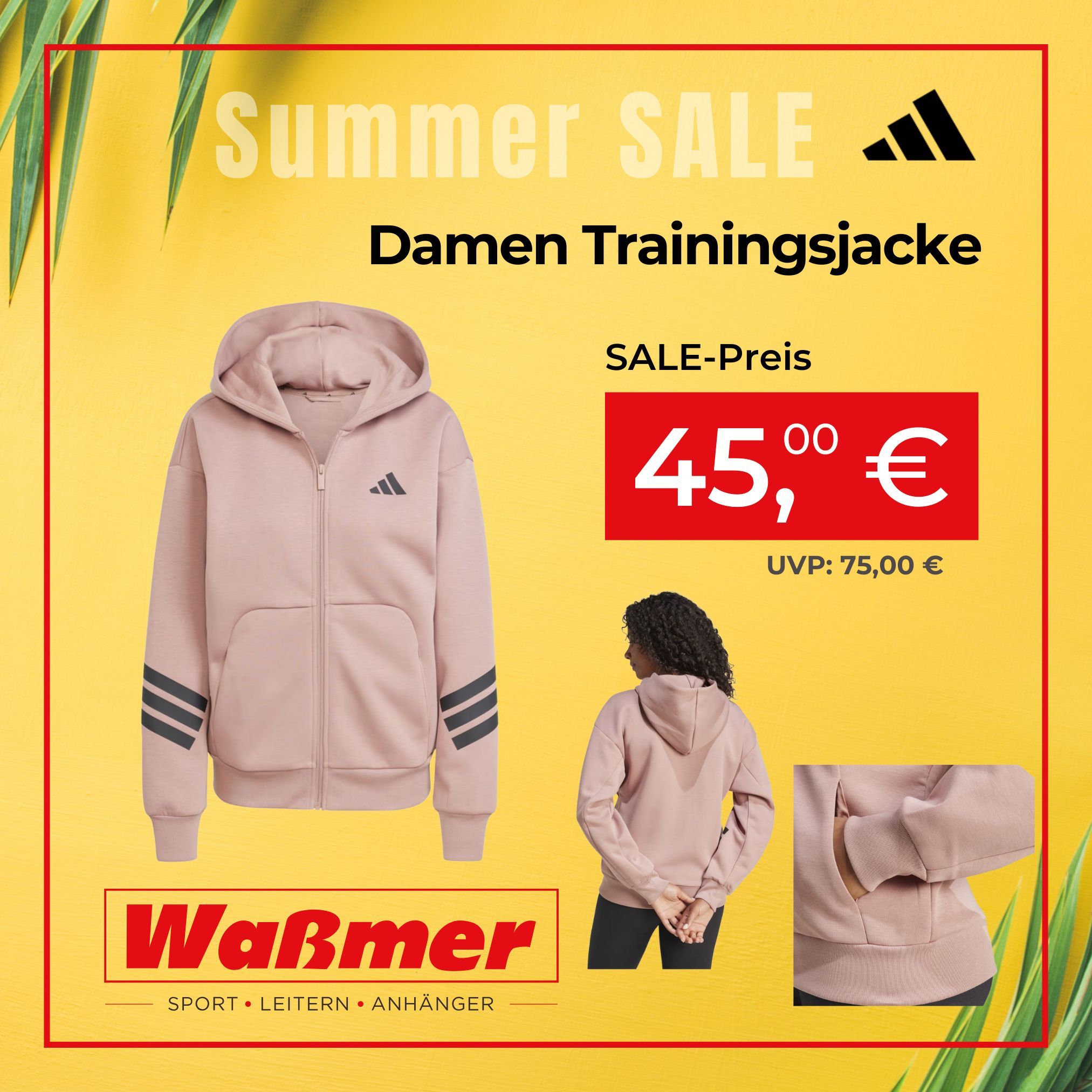 Damen-Trainingsjacke ADIDAS FUTURE ICONS 3-STREIFEN HOODIE