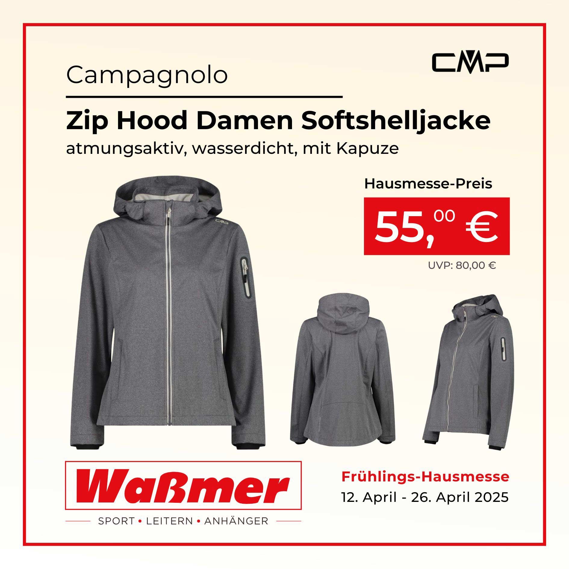 CMP Damen-Softshelljacke Zip Hood
